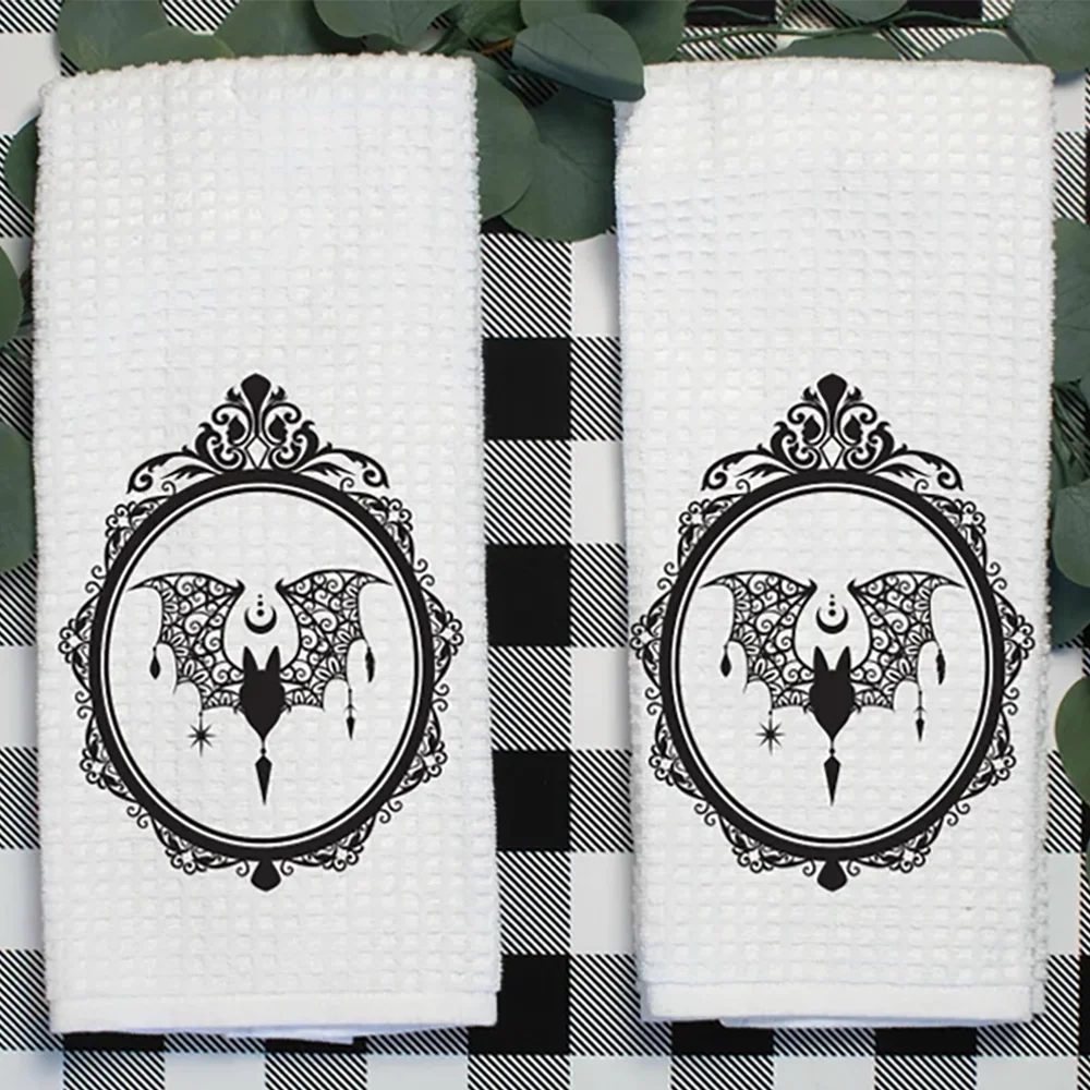 Home Textiles Towel - 1pcs Victorian Gothic Bat Tea Towels