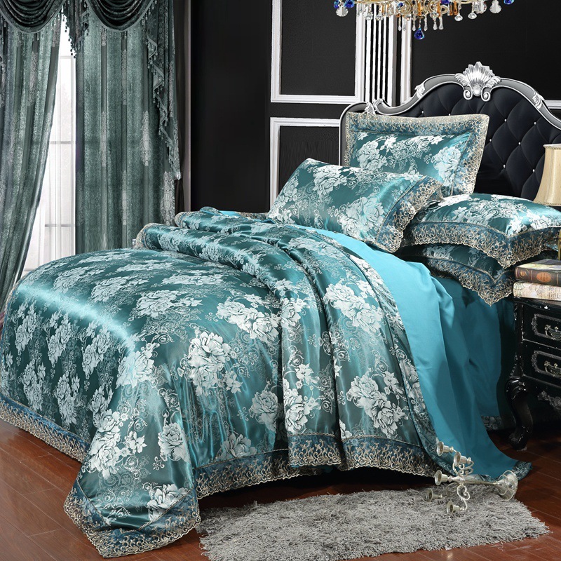 Silk Sheet Set - European Style Jacquard Bedding Set Home