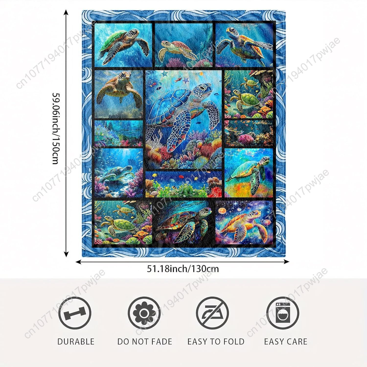Sea Turtle Flannel Throw Blank - Home Textiles Towel review and price