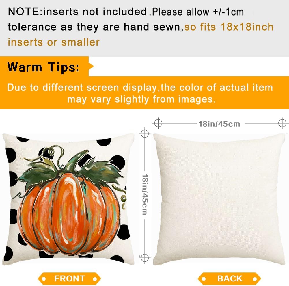 Fall Pillow Covers 18x18 Orang - Pillow Insert 18X18 review and price