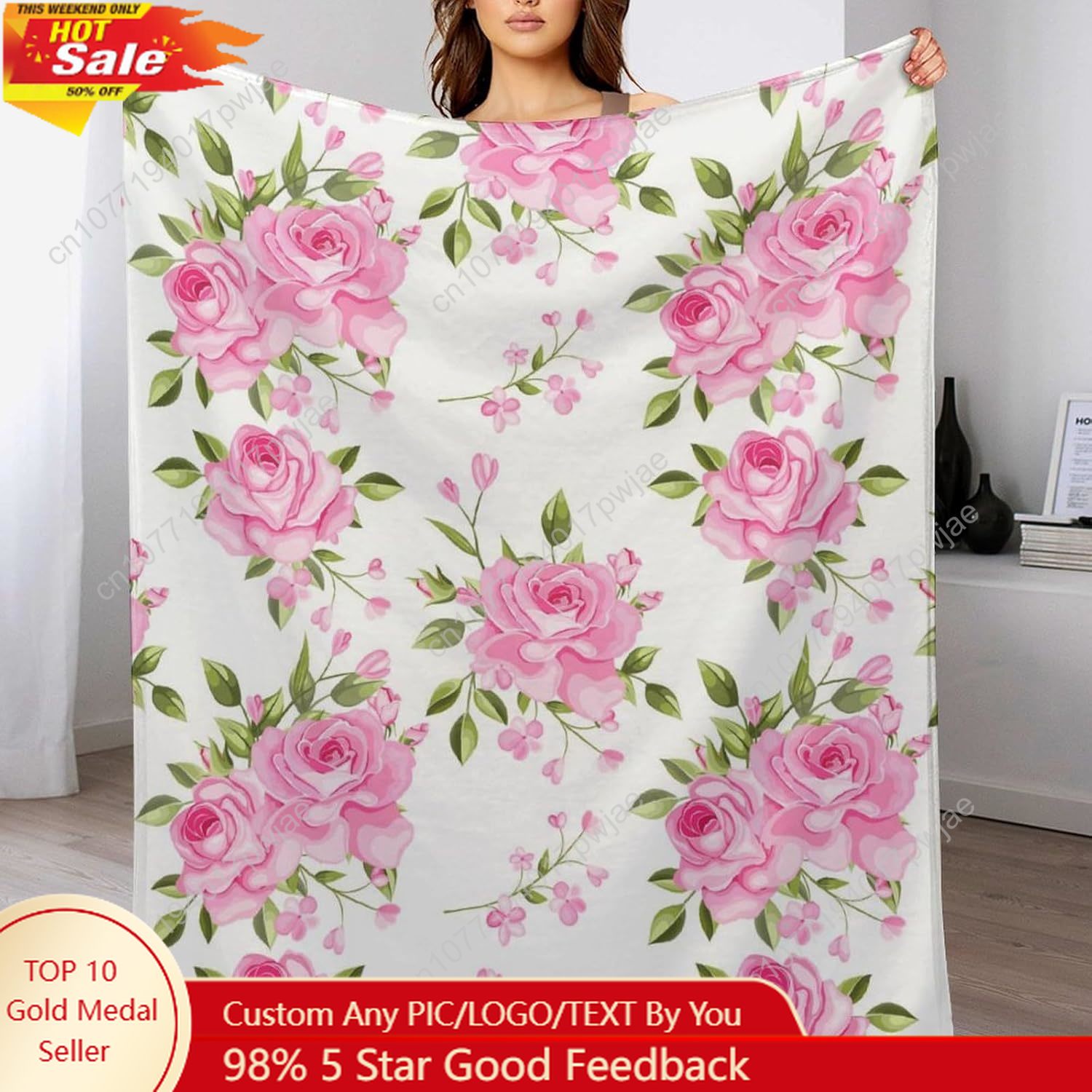 Pink Flower Throw Blanket Flor - Home Textiles Towel review and price
