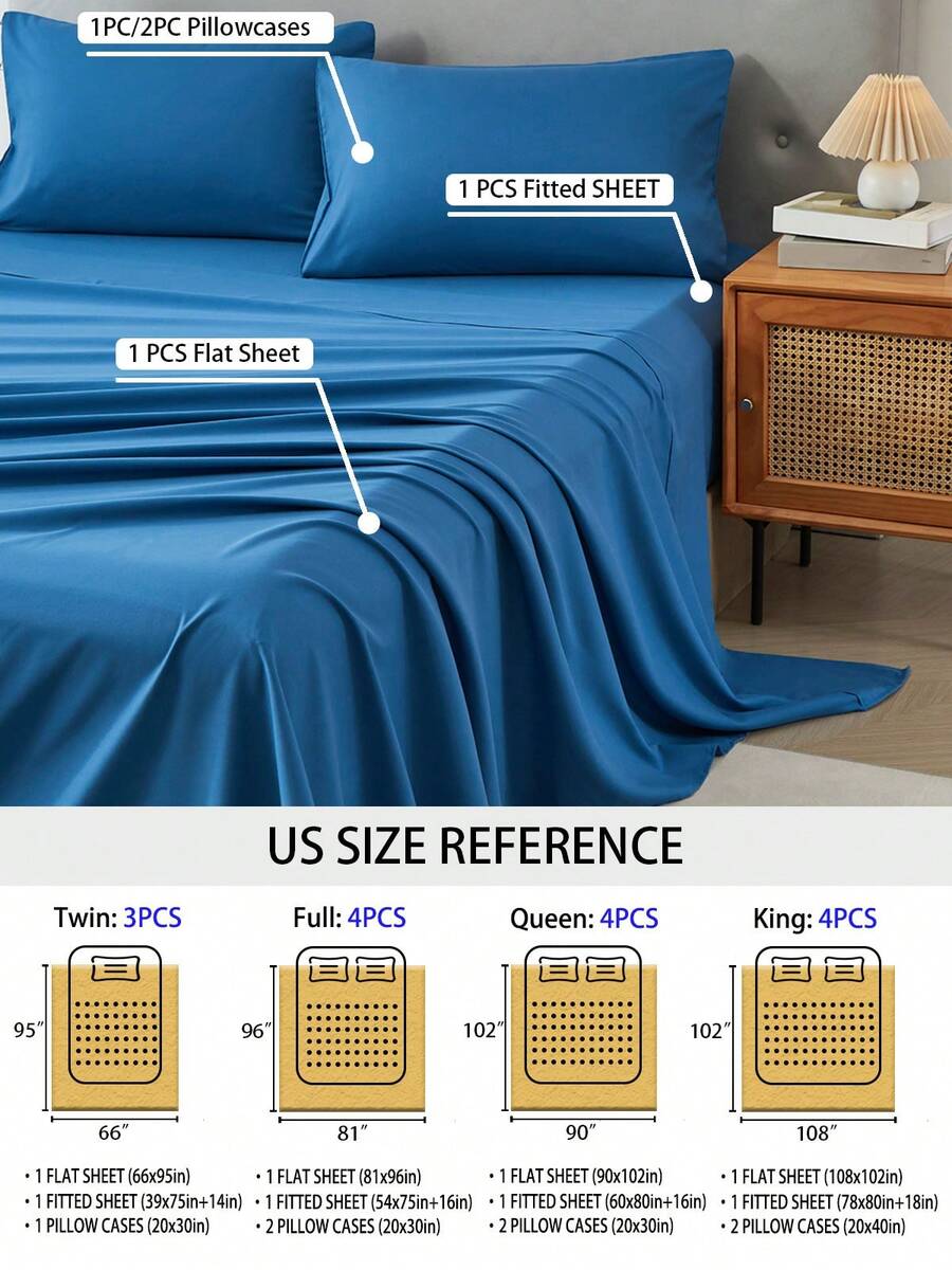 3/4 Piece Home Bed Sheet Set,  - Silk Sheet Set review and price