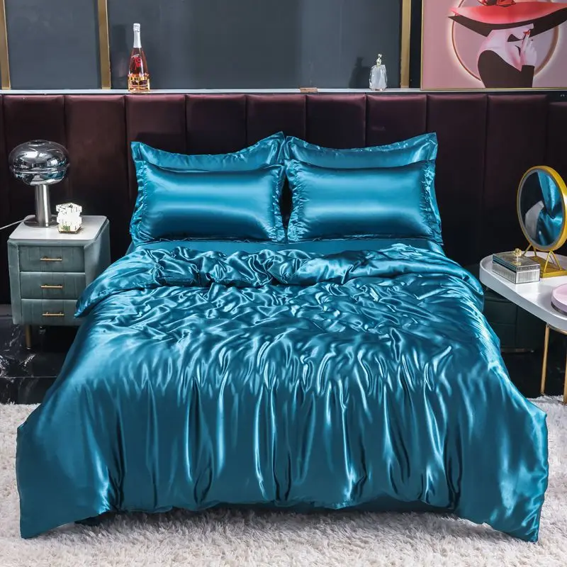 Nordic Satin Silk Bedding Set  - Silk Sheet Set review and price
