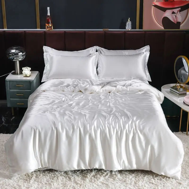 Nordic Satin Silk Bedding Set  - Silk Sheet Set review and price