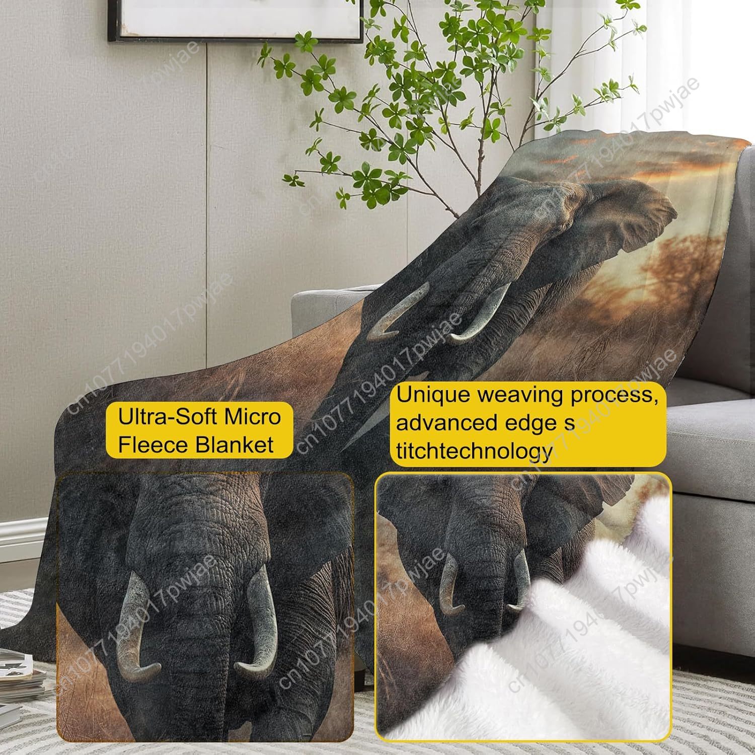 Elephant Fleece Blanket, Reali - Home Textiles Towel review and price