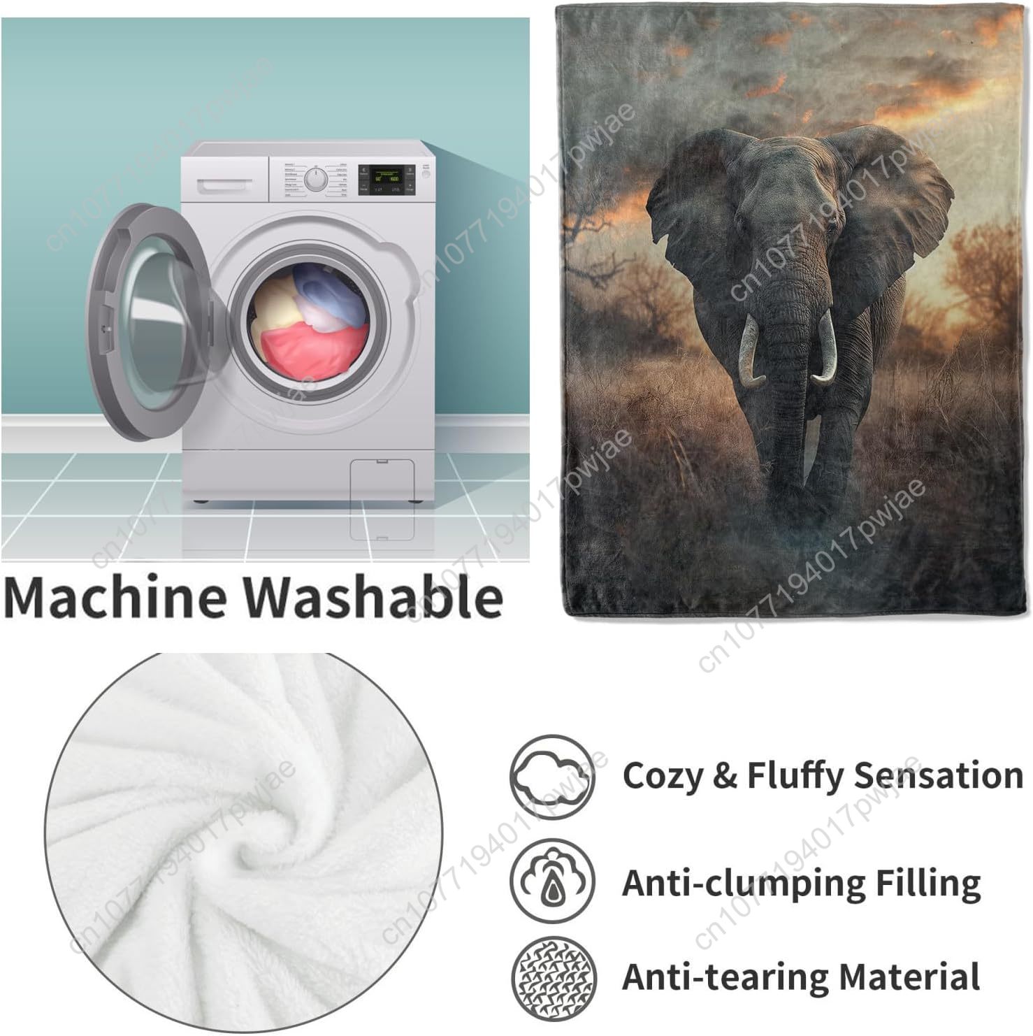 Elephant Fleece Blanket, Reali - Home Textiles Towel review and price
