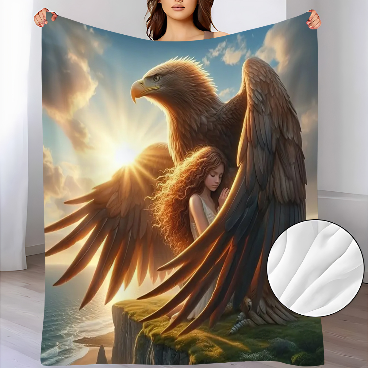 Majestic Eagle Protecting Girl - Sunrise Home Textiles & Apparel review and price
