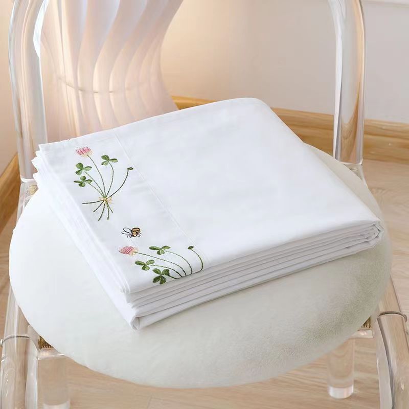 Pure White Bedding Sheet Flora - Home Textiles Luxury review and price