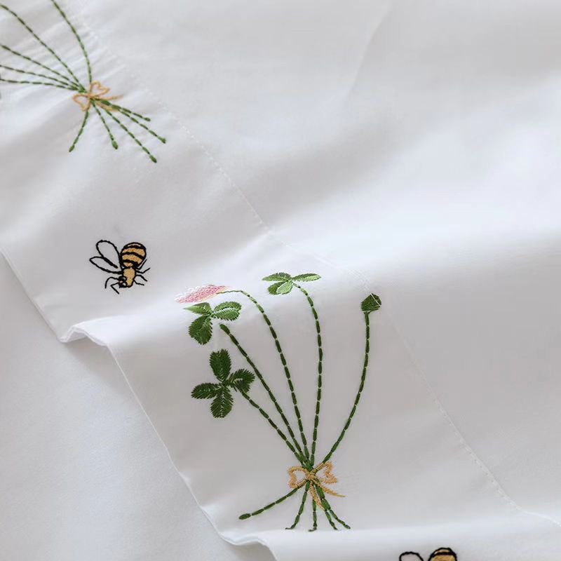Pure White Bedding Sheet Flora - Home Textiles Luxury review and price