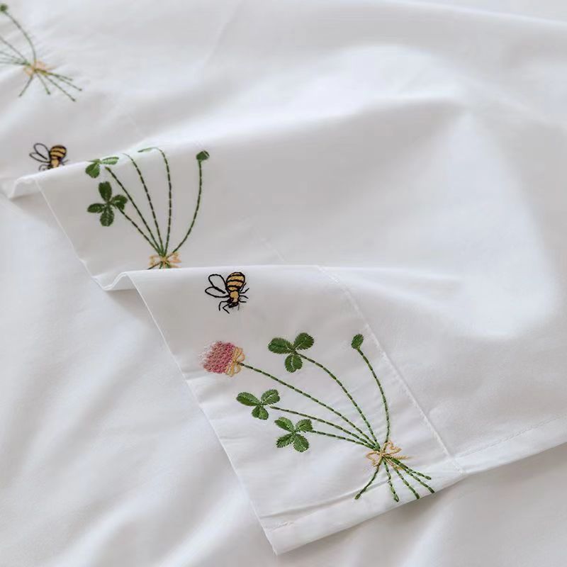 Pure White Bedding Sheet Flora - Home Textiles Luxury review and price