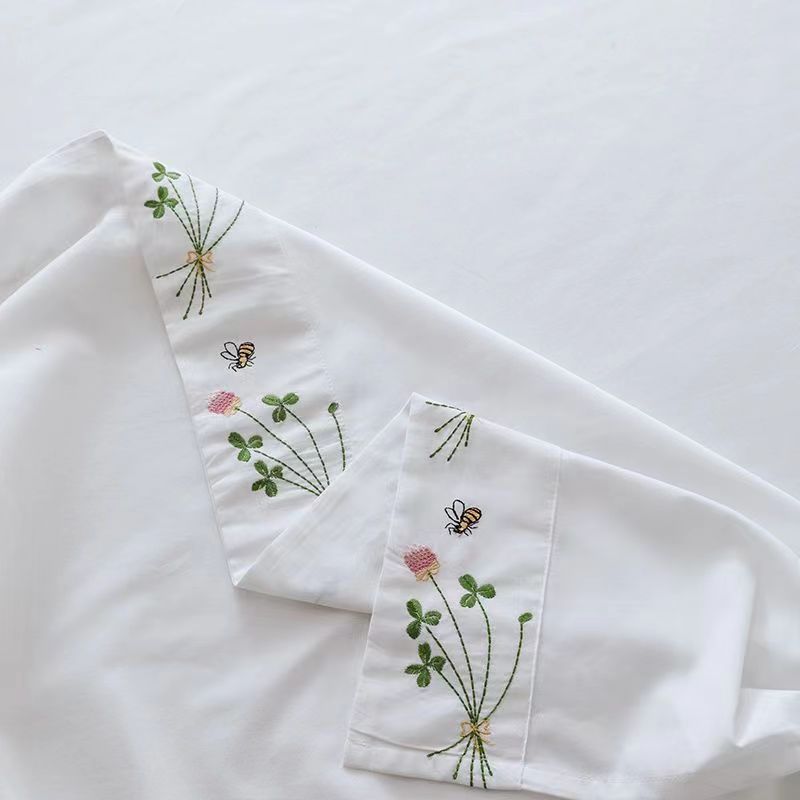 Pure White Bedding Sheet Flora - Home Textiles Luxury review and price