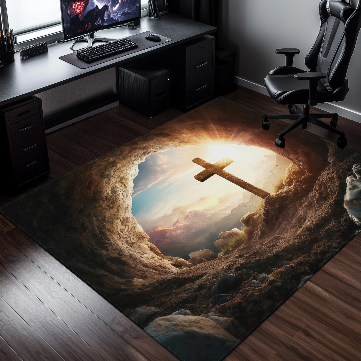 Religious cross cave rug spiri - Sunrise Home Textiles & Apparel review and price