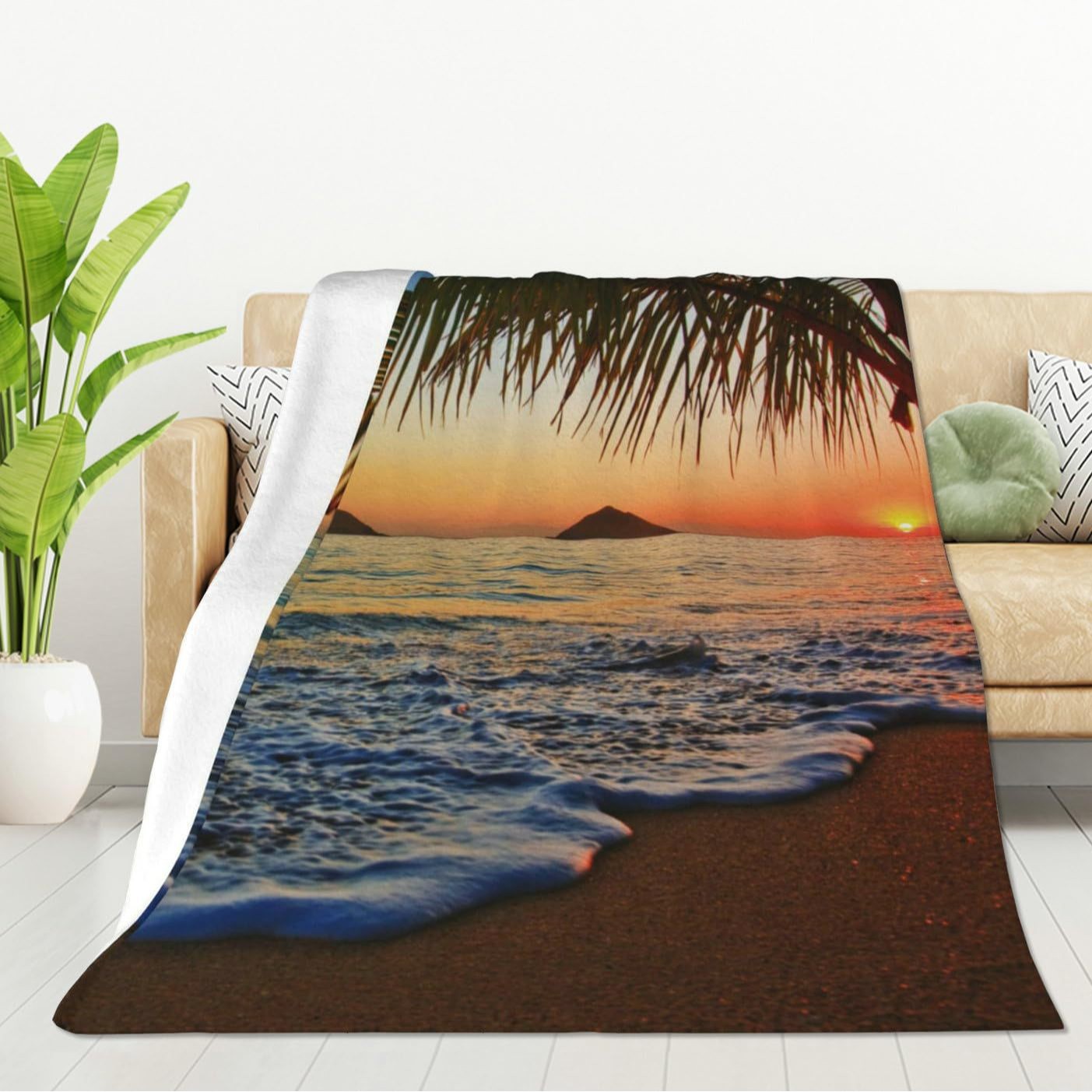 Tropical Ocean Sunrise Printed - Sunrise Home Textiles & Apparel review and price