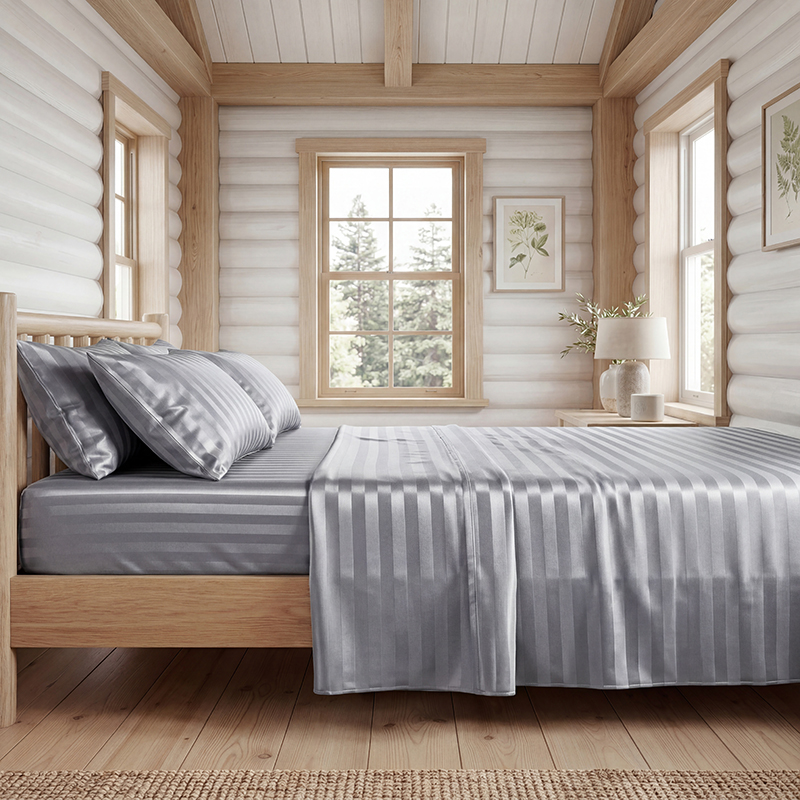 Wrinkle Resistant Striped Sati - Silk Sheet Set review and price