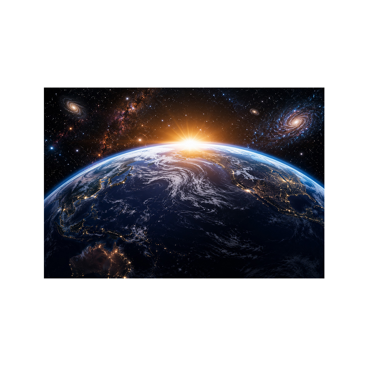 3D Space Earth Sunrise Wall Mu - Sunrise Home Textiles & Apparel review and price